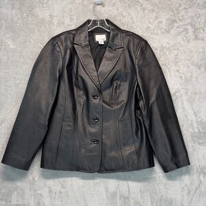 East 5th Size XL Black Leather Women's Jacket